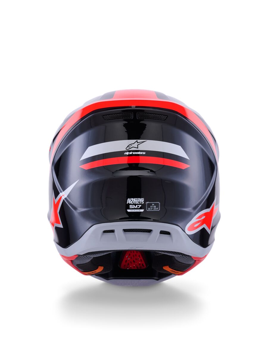 HELMET SM7 RISE BLK/RD/SILV XS