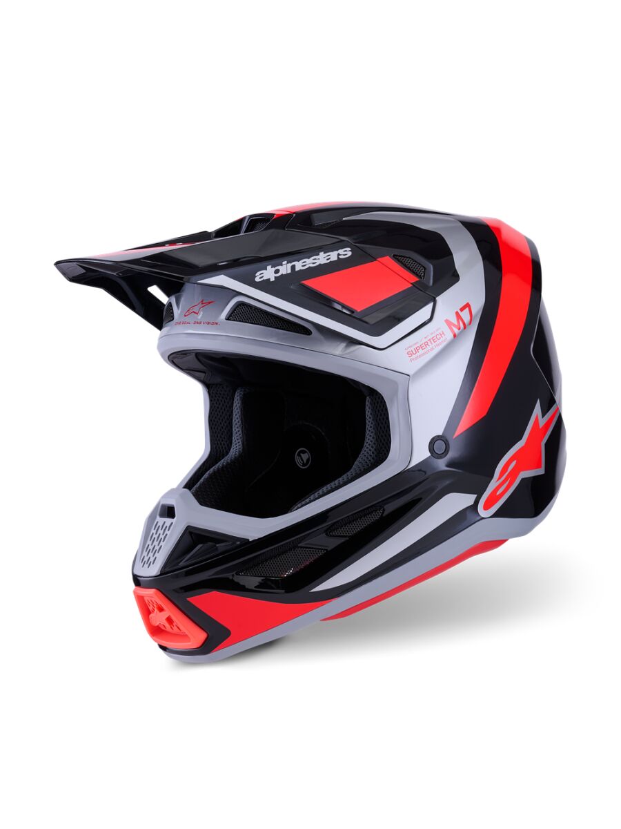 HELMET SM7 RISE BLK/RD/SILV M