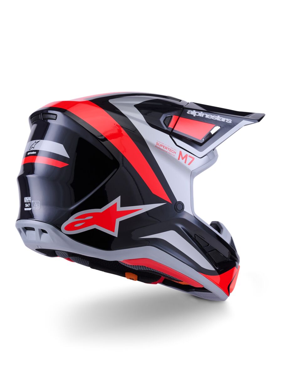 HELMET SM7 RISE BLK/RD/SILV 2X