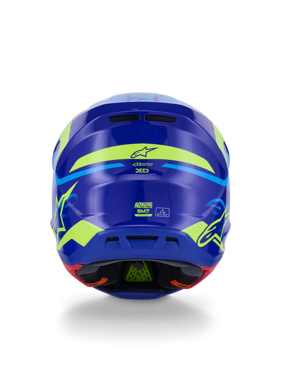 HELMET SM7 DEED BLUE/YEL XL
