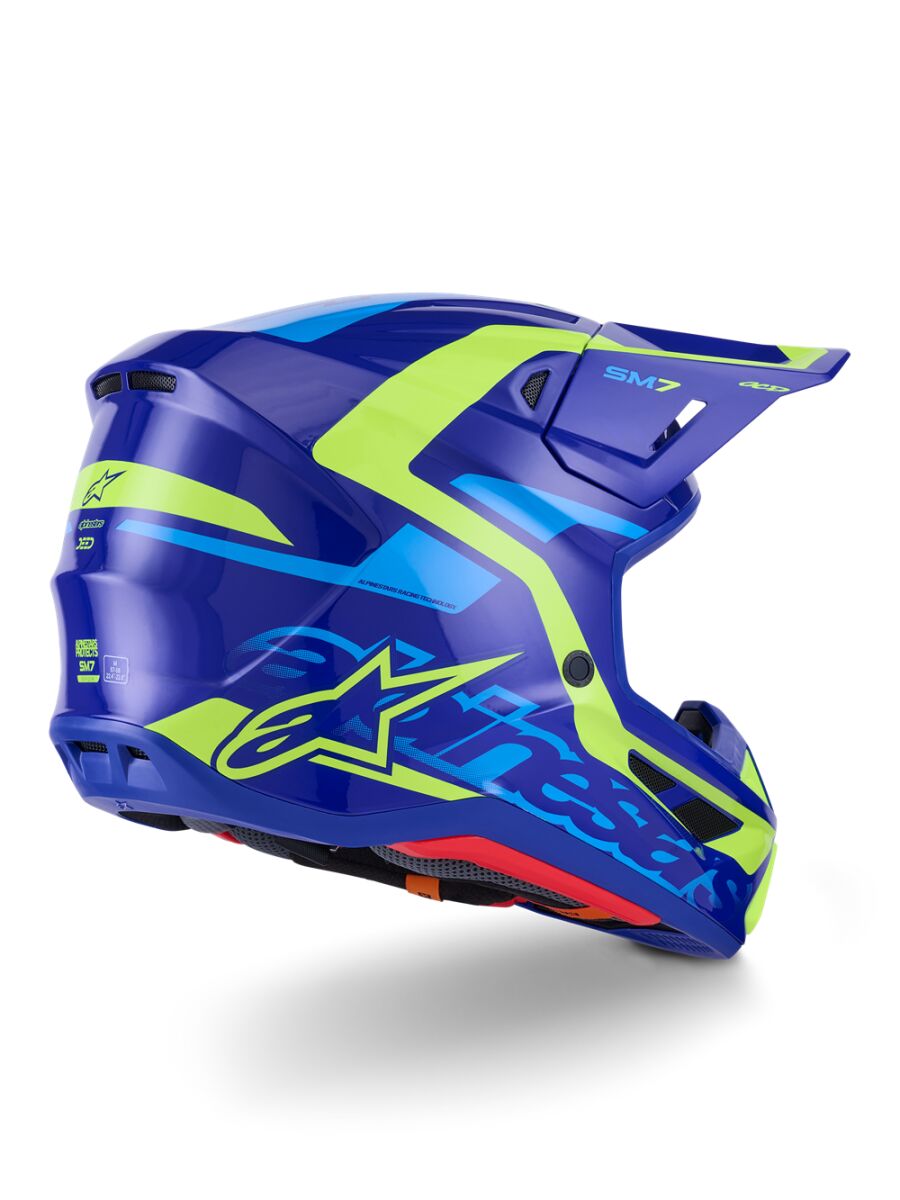 HELMET SM7 DEED BLUE/YEL XL