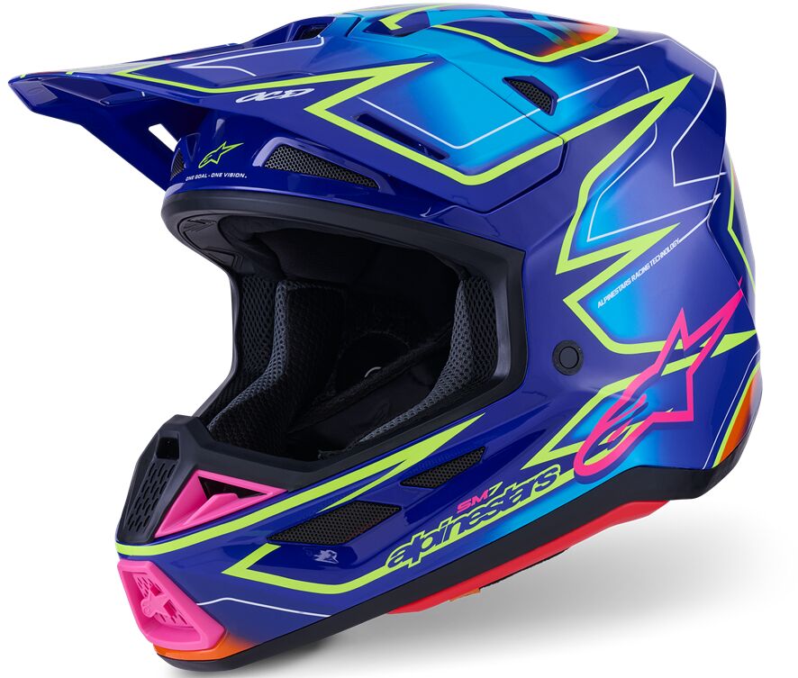 HELMET SM7 CAST BLU/YL/PINK 2X