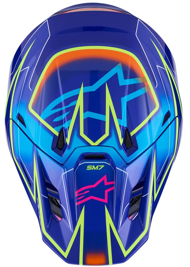 HELMET SM7 CAST BLU/YL/PINK 2X