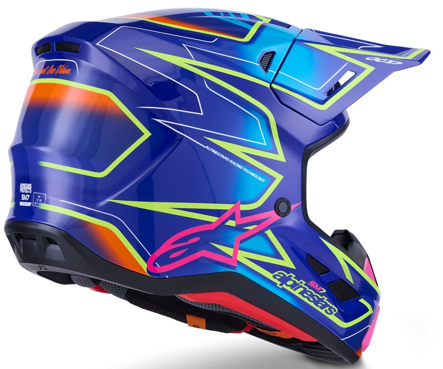 HELMET SM7 CAST BLU/YL/PINK 2X