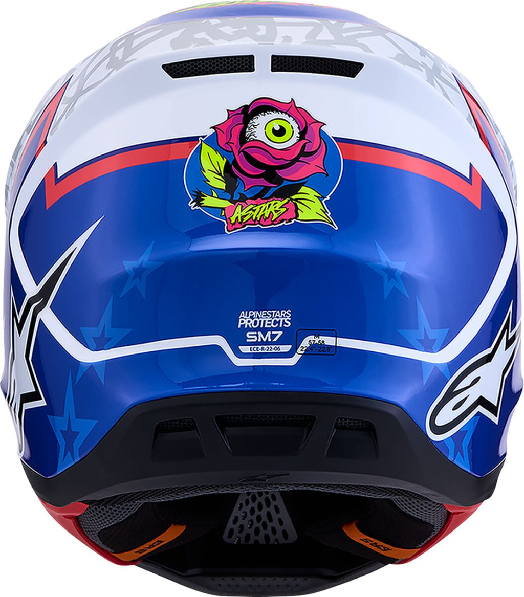 HELMET SM7 BLASTER WHT/BLU/RED