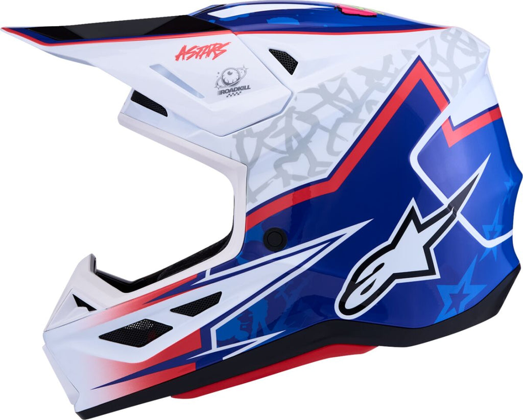 HELMET SM7 BLASTER WHT/BLU/RED