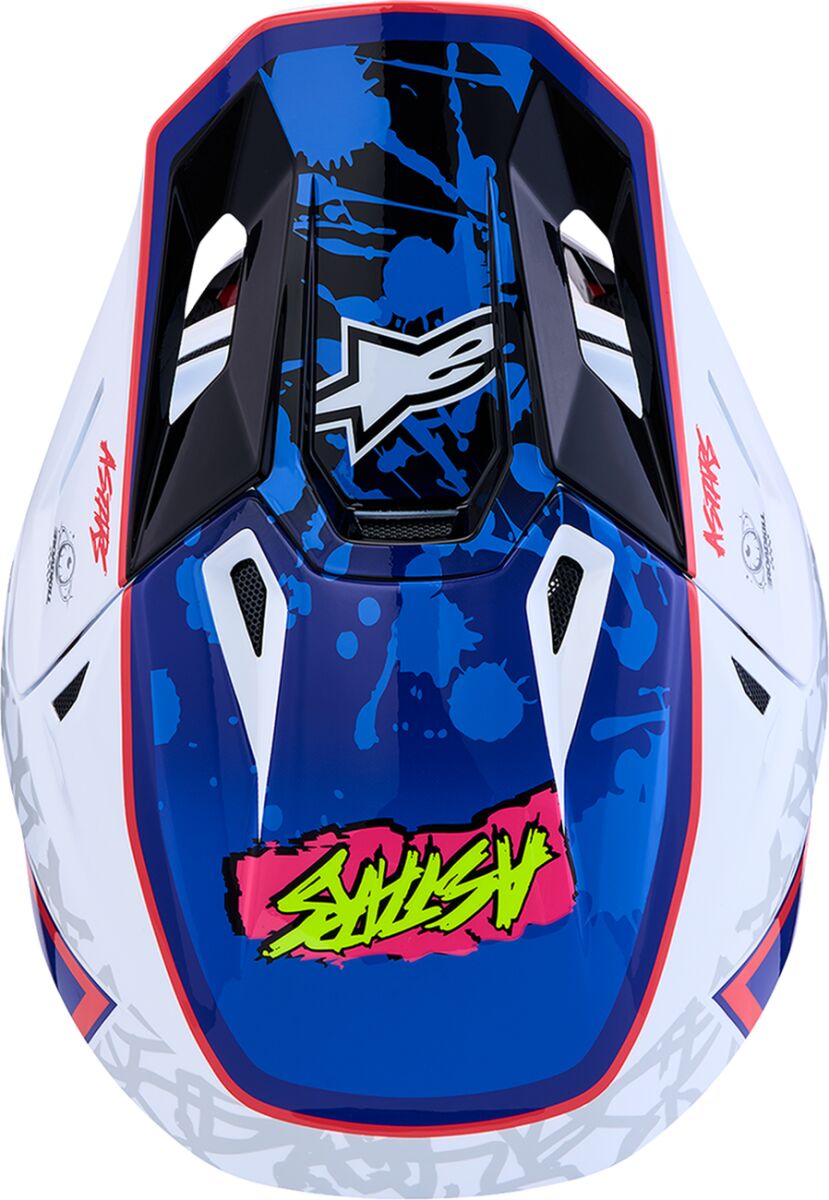 HELMET SM7 BLASTER WHT/BLU/RED