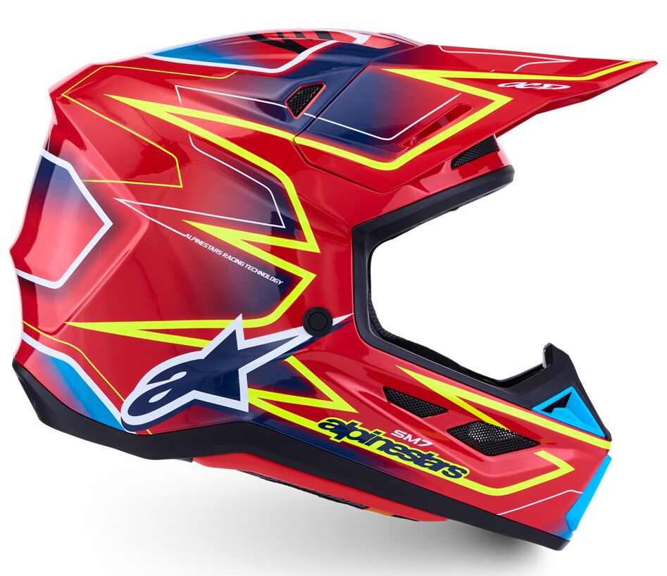 HELMET SM7 CAST RED/YLW/BLU L