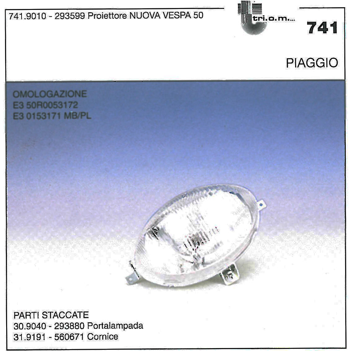 741.90.10 FAROL VESPA