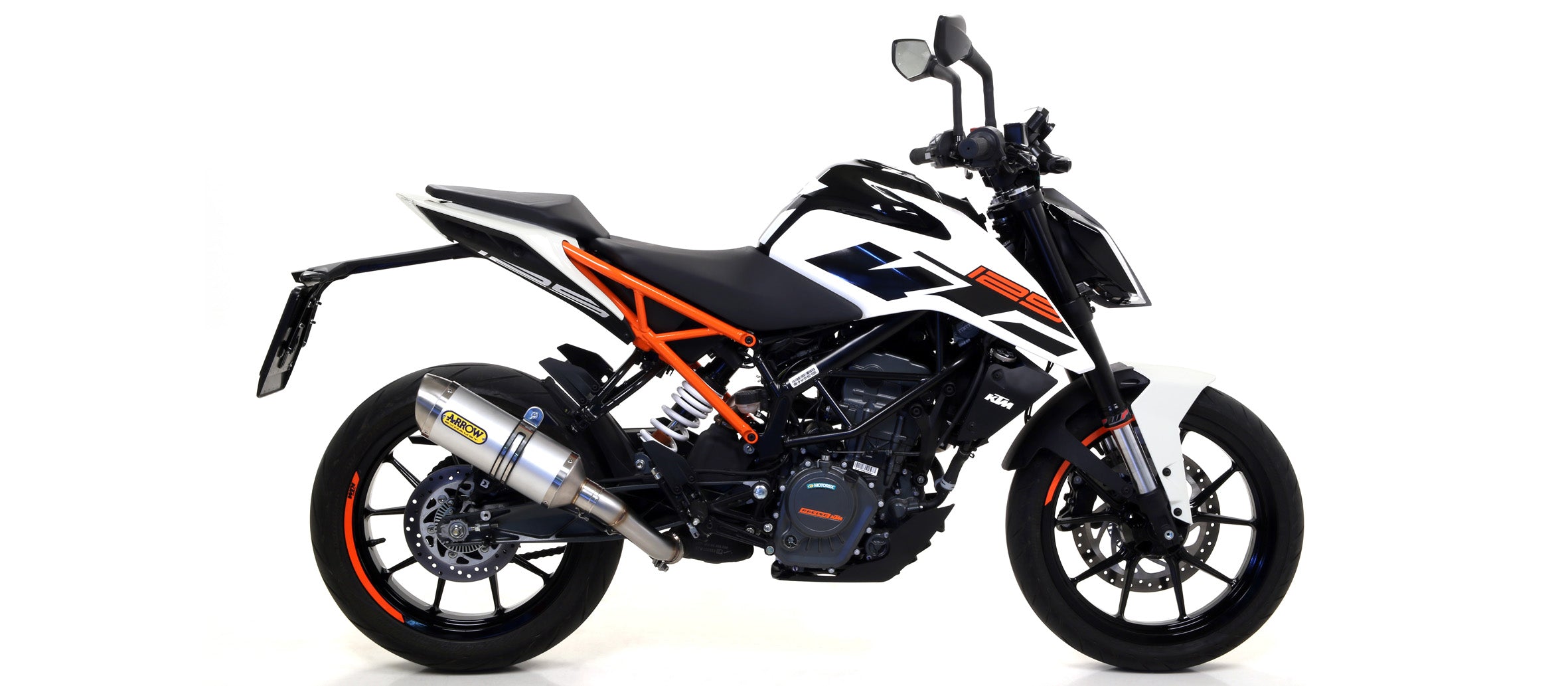 71860AON SILENCIOSO ARROW THUNDER DARK KTM DUKE 125 17/20 ALUMINIO
