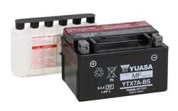BATERIA YUASA YTX7A-BS (SUZUKI DR/RG125/Burgman) CP C/ ELECTROLITOS
