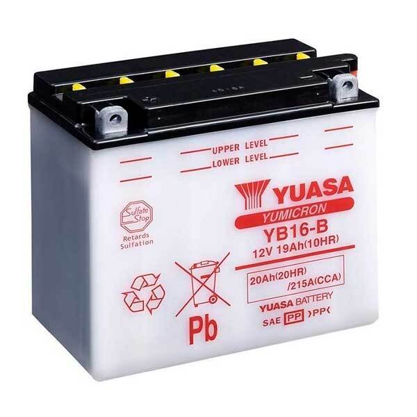 BATERIA YUASA YB16-B (HARLEY DAVIDSON) CP C/ELECTROLITOS