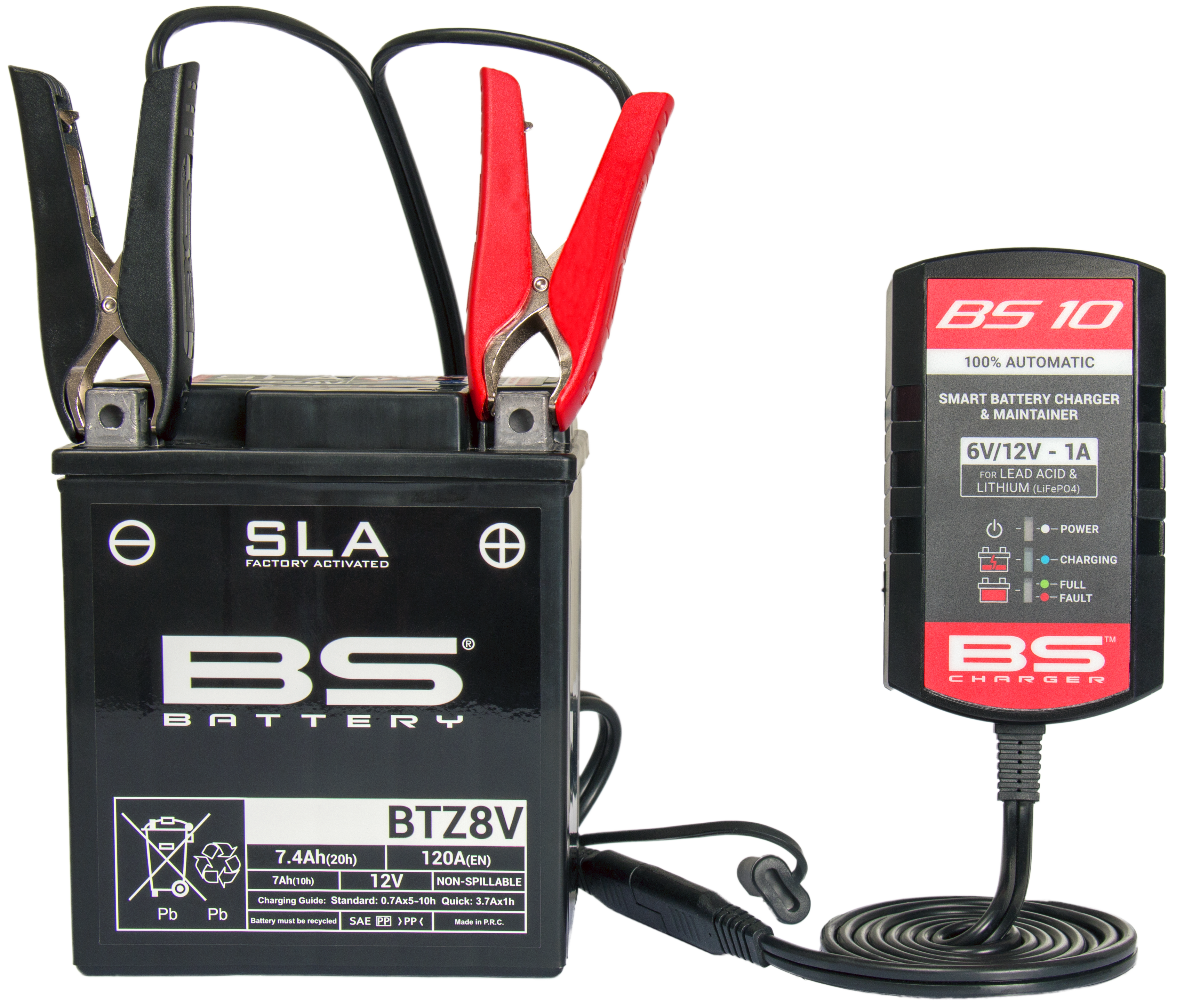 CARREGADOR BATERIAS BS BS10 6V/12V 1000MA-700516