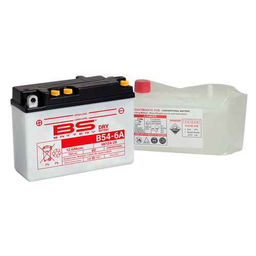 BATERIA BS B54-6A (6N12A-2D) C/ ELECTROLITOS  - 310504