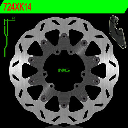 KIT DISCO T NG724XK14 OVERSIZE WAVE CRF450 02/04