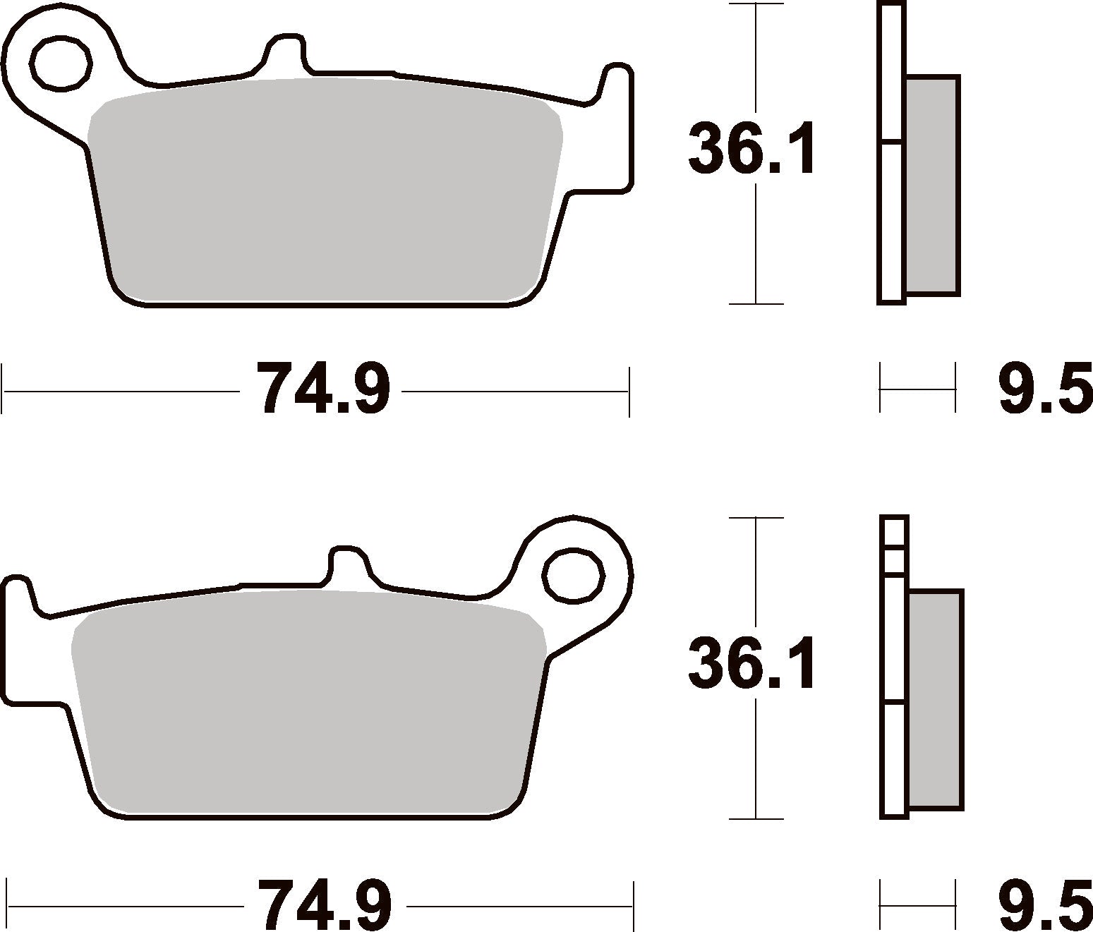 604RSI PASTILHAS TRAVAO SBS CR80/85/125/KX125/250 =VD144/2JL/FD0114BD1/ 604SI