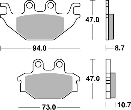 810SI PASTILHAS TRAVAO SBS KYMCO KXR250, ADLY300/ 320S-U=VD9026JL/FD0383BV1/810HF