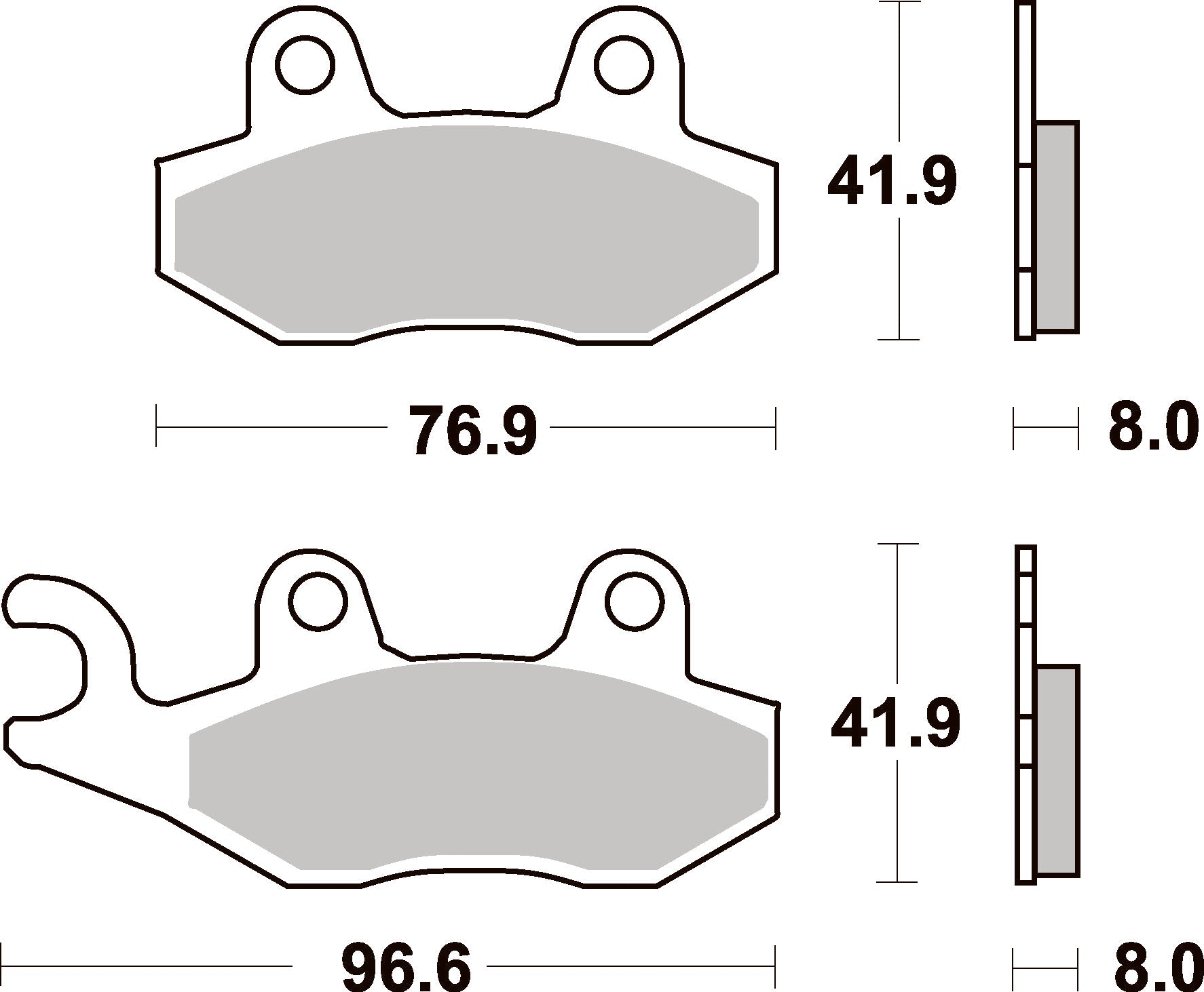 611RSI PASTILHAS TRAVAO SBS COMP ATV LT-R450 FRENTE/ESQUERDA=VD340/2 / FD0122BD1/611HF/611SI/611LS
