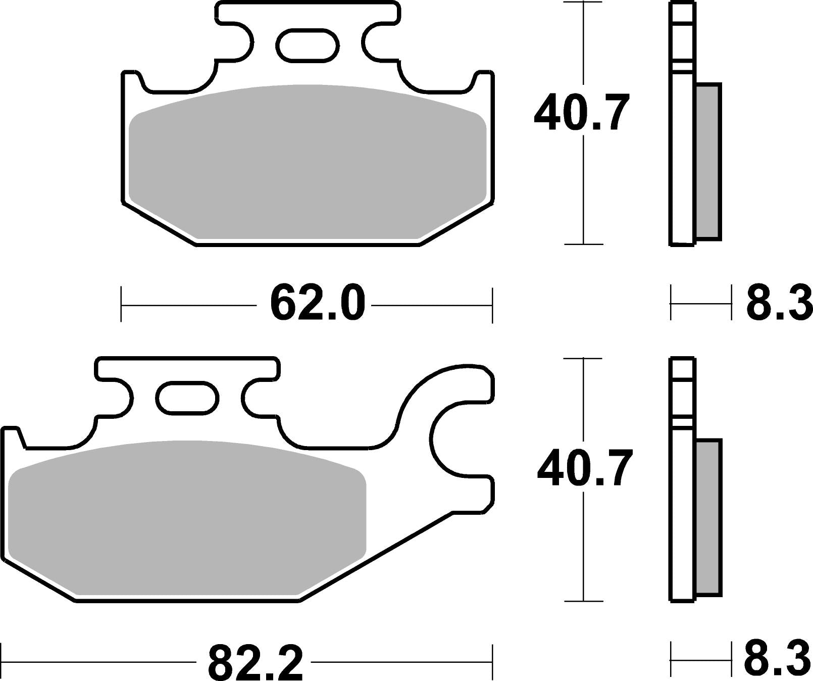 835SI PASTILHAS TRAVAO SBS SUZUKI LT-A700 FRENTE/ESQUERDO =VD266/2JL / FD0301BV1/FD0301S2/754SI/754PSI