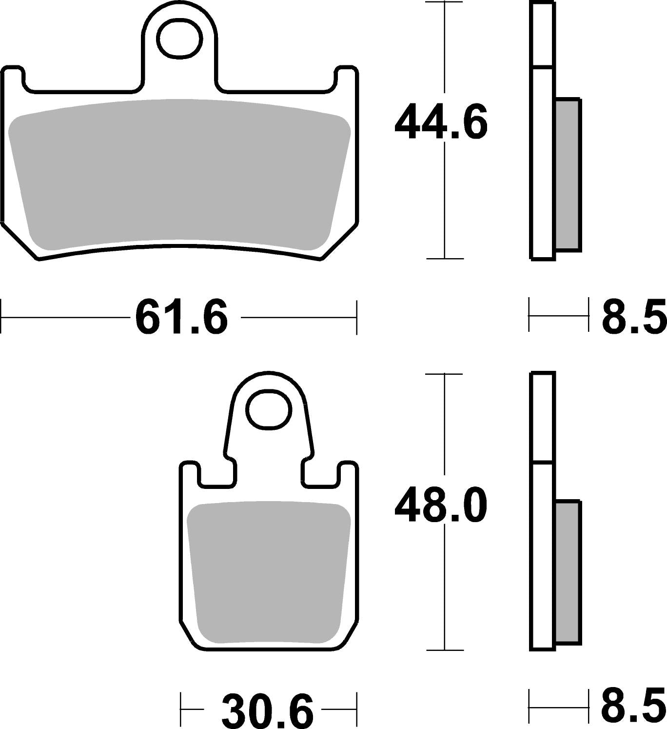 839HS PASTILHAS TRAVAO SBS YZF1000 R1/MT01 - 07 =VD277