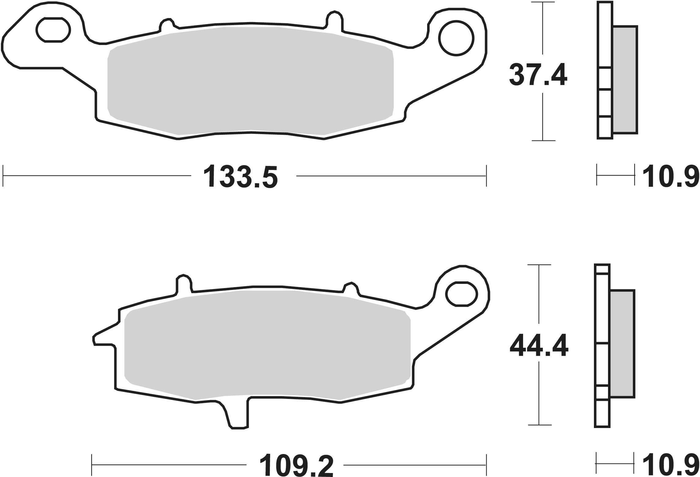 886LS PASTILHAS TRAVAO SBS SUZUKI M1500/1800/KAWASAKI VN900/1500/1600 TRAS