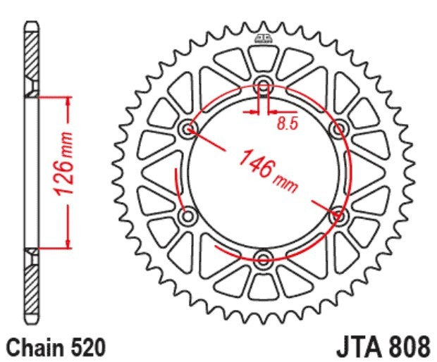 CREMALHEIRA JTA808.46BLK SUZUKI RM125/250 RMZ250/450