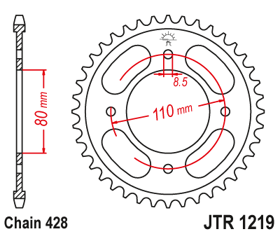 CREMALHEIRA JTR1219.41 HONDA CBF125 21/23