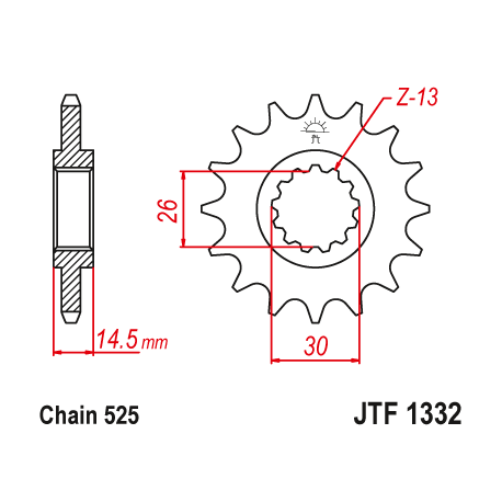 PINHON JTF1332.16RB HONDA VFR800 14/17 VFR800X 15/17