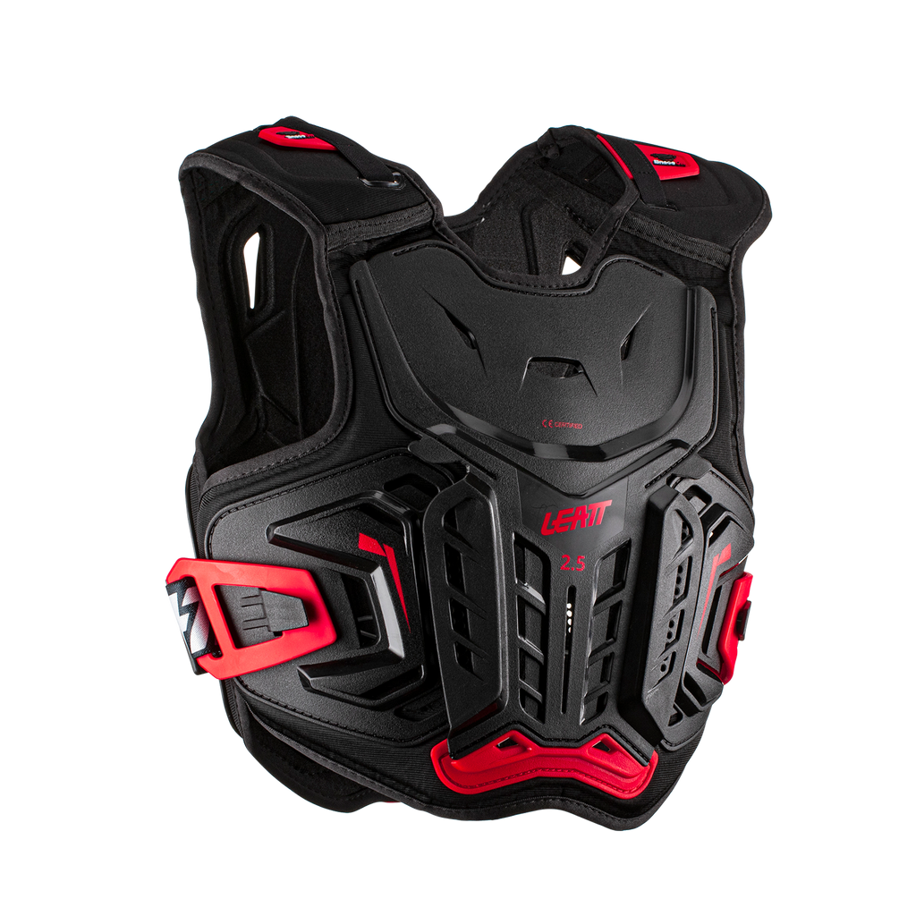 PEITORAL LEATT 2.5 JUNIOR PRETO/VERMELHO - L/XL  - 5022151391 -
