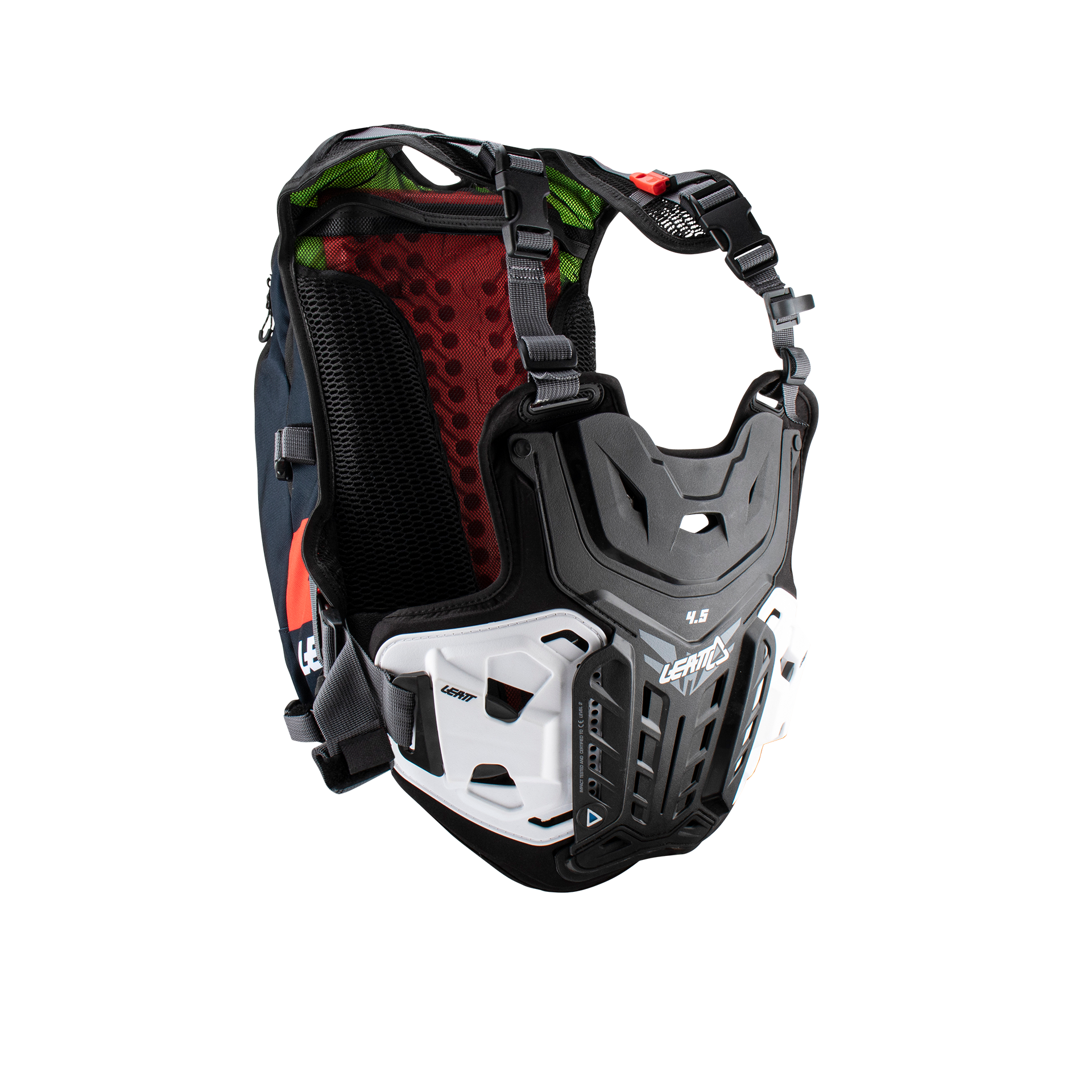 PEITORAL LEATT 4.5 HYDRA PRETO/VERMELHO - 7023051500
