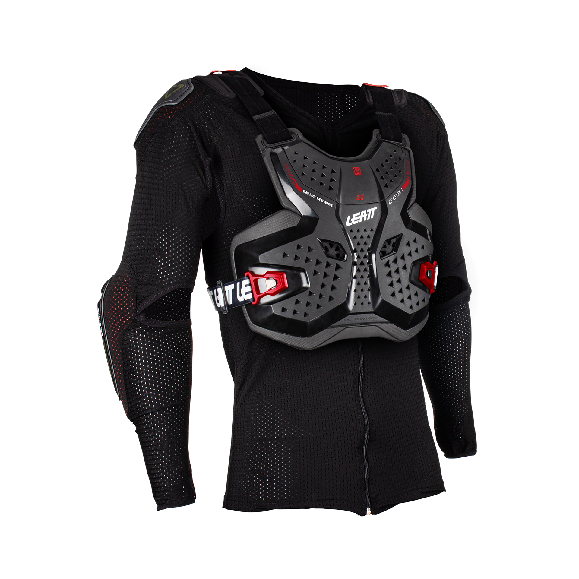 PEITORAL LEATT 3.5 INTEGRAL JUNIOR PRETO/VERMELHO - L/XL - 5023050951