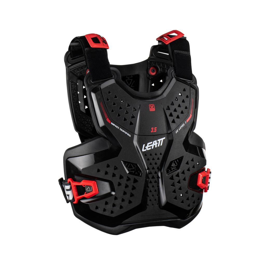 PEITORAL LEATT 3.5 JUNIOR PRETO/VERMELHO - L/XL - 5023051000