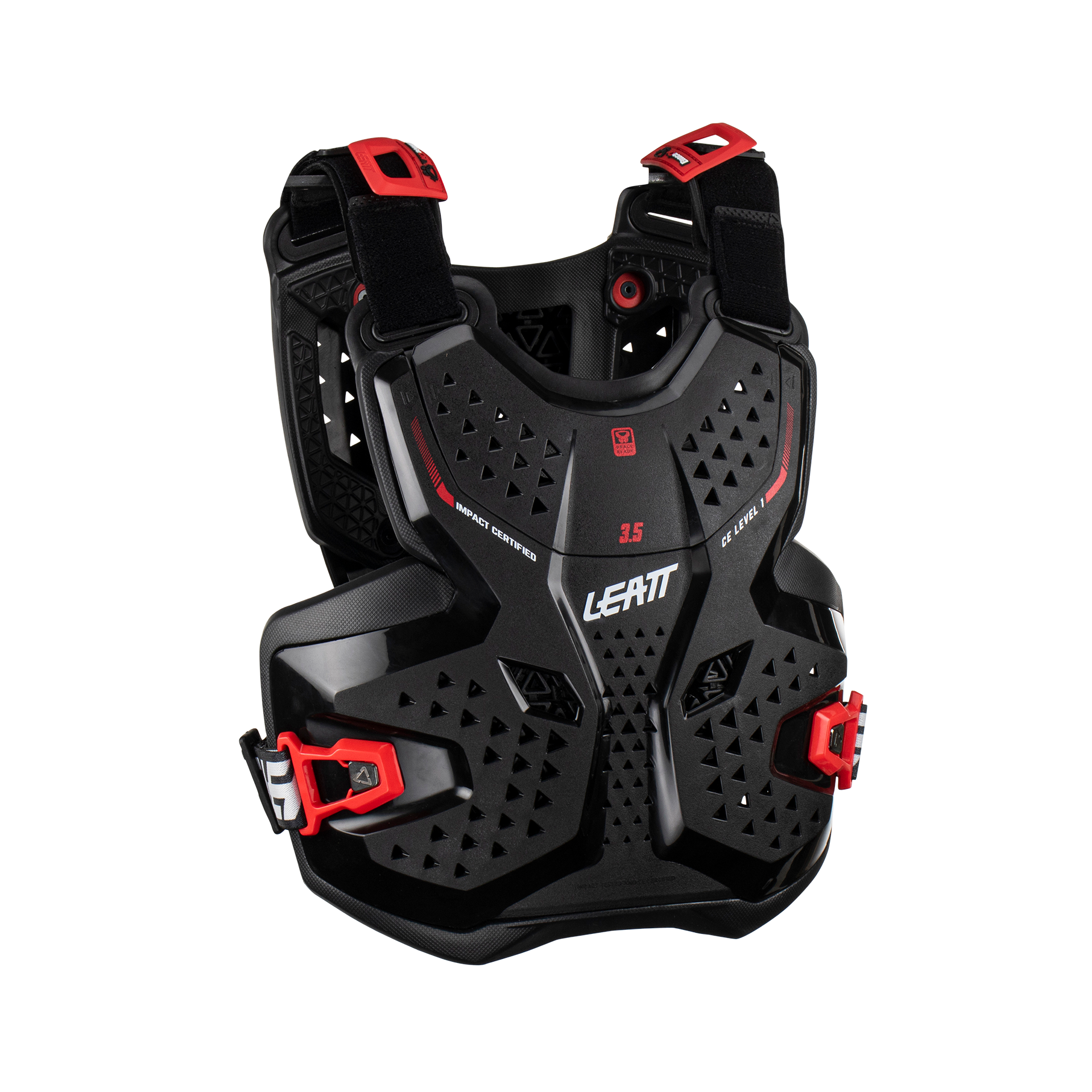 PEITORAL LEATT 3.5 JUNIOR PRETO/VERMELHO - L/XL - 5023051000