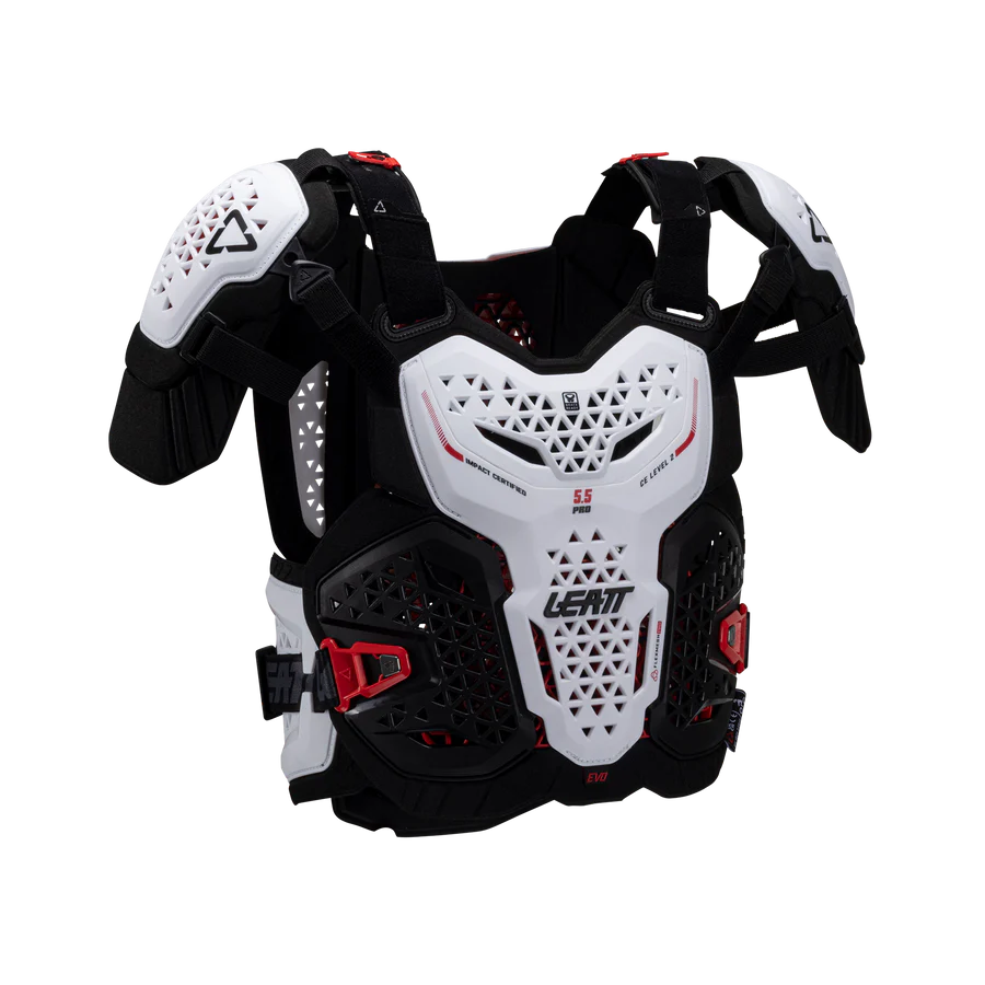 PEITORAL LEATT 5.5 PRO EVO BRANCO - L/XL - 5025202344