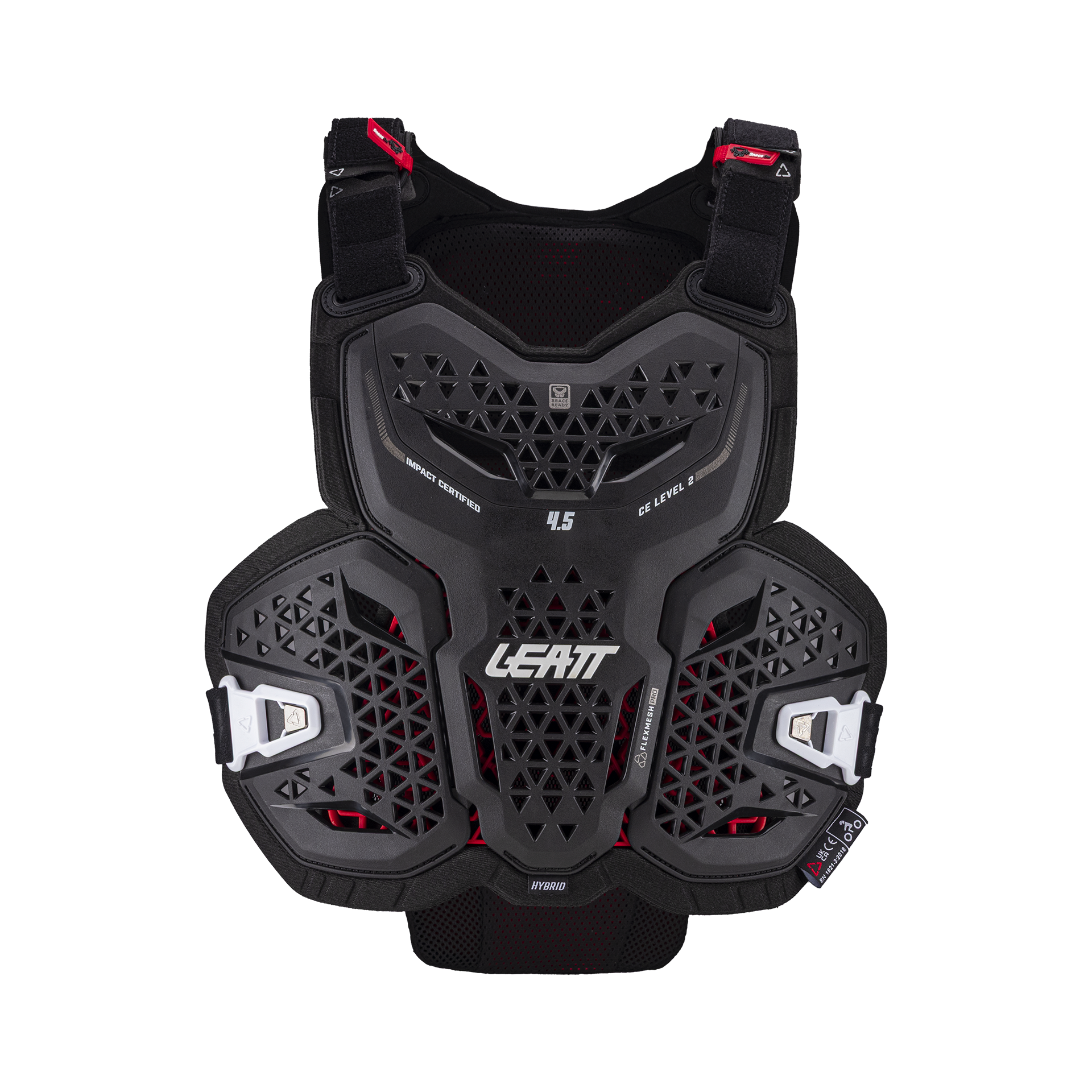 PEITORAL LEATT 4.5 HYBRID PRETO - S/M - 160-172cm - 5026010560