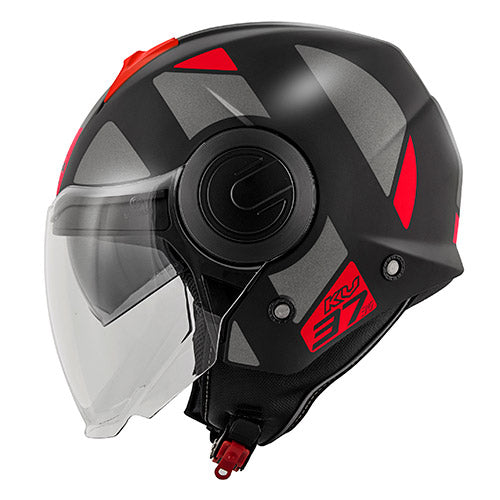 CAPACETE KAPPA KV37 EVO STYLE PRETO MAT/TITANIO/VERMELHO - M - HKKV37RSYBR58 -