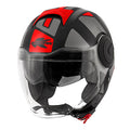 CAPACETE KAPPA KV37 EVO STYLE PRETO MAT/TITANIO/VERMELHO - L - HKKV37RSYBR60 -