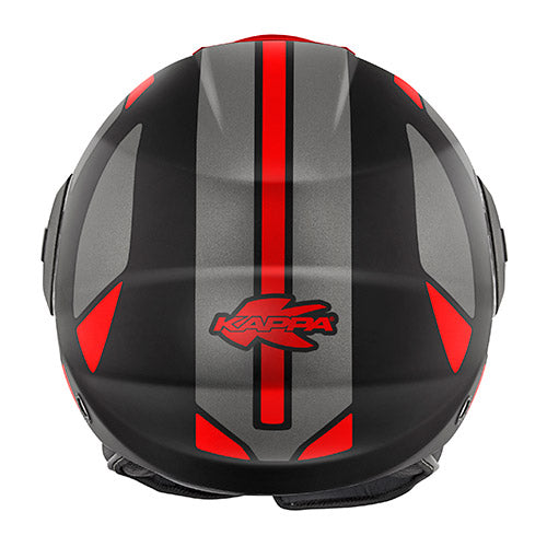 CAPACETE KAPPA KV37 EVO STYLE PRETO MAT/TITANIO/VERMELHO - L - HKKV37RSYBR60 -