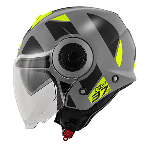 CAPACETE KAPPA KV37 EVO STYLE CINZA MAT/TITANIO/AMARELO - M - HKKV37RSYTY58 -