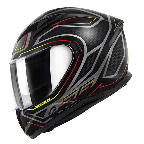 CAPACETE KAPPA KV56 GRAPHIC NEON PRETO MAT/VERMELHO - M - HKKV56FNNBR58 -