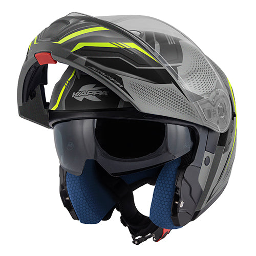 CAPACETE KAPPA KV50 ESCALADE TITANIO MAT/AMARELO - M - HKKV50FSCTY58 -