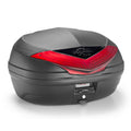 K466N2 TOP CASE 46L PRETO C/ BASE 628 REFLETOR VERMELHO