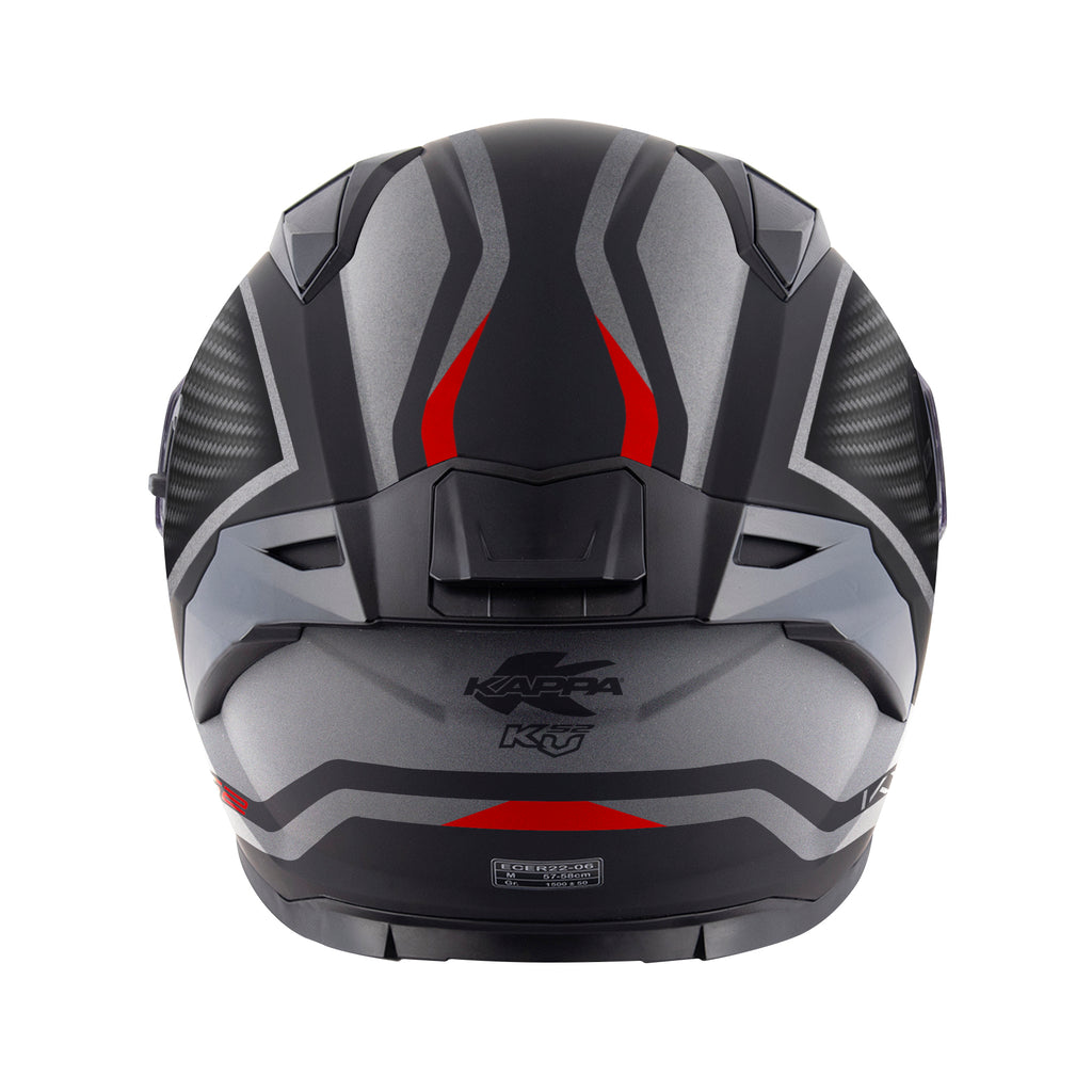 CAPACETE KAPPA KV52 KRONOS PRETO MAT/CINZA - M - HKKV52FKRBK58