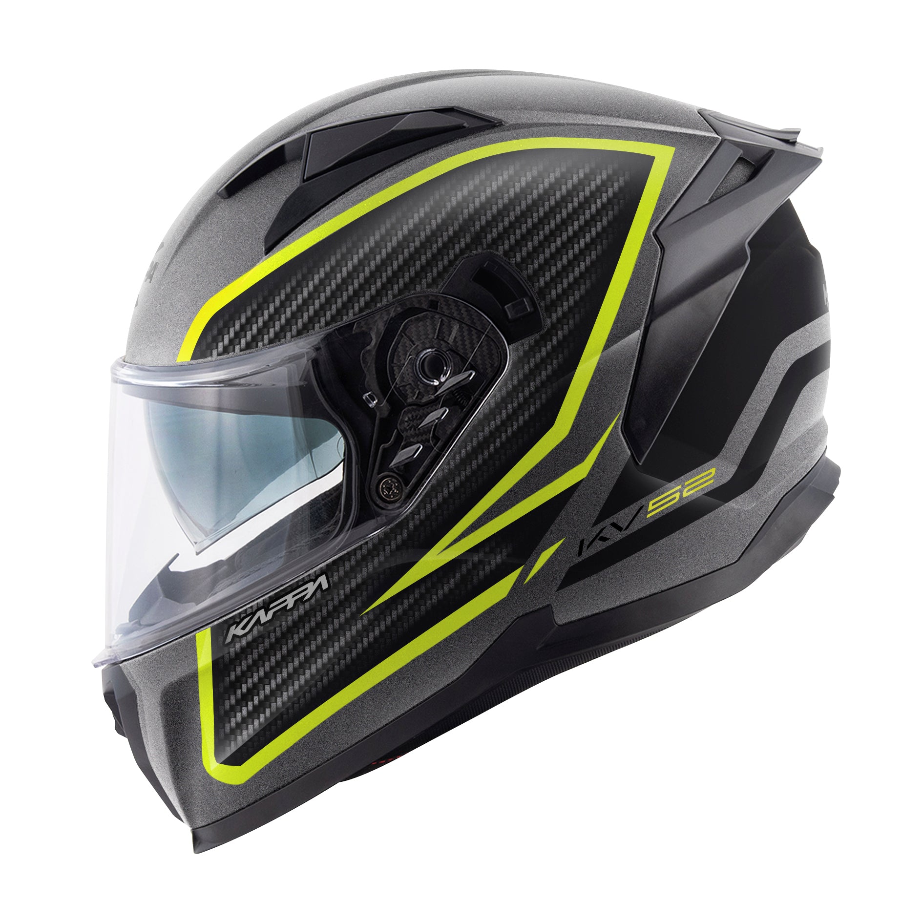 CAPACETE KAPPA KV52 KRONOS TITANIO/PRETO/AMARELO - L - HKKV52FKRTY60