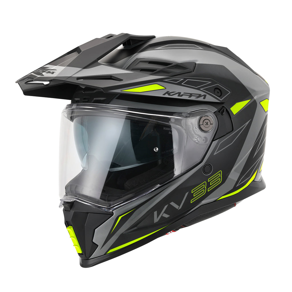 CAPACETE KAPPA KV33 ENDURO WIZARD CINZA MAT/PRETO/AMARELO - XL - HKKV33FWZTY61