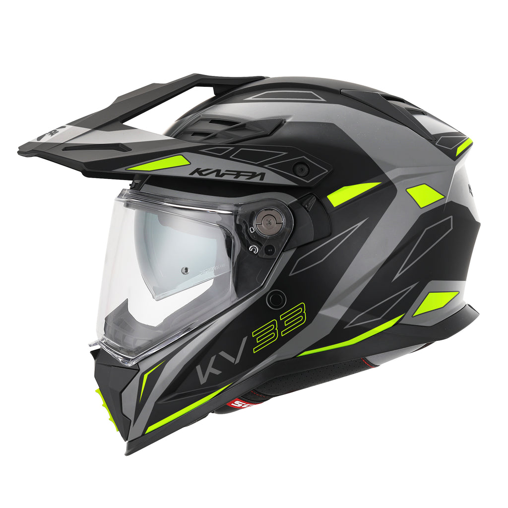 CAPACETE KAPPA KV33 ENDURO WIZARD CINZA MAT/PRETO/AMARELO - XL - HKKV33FWZTY61