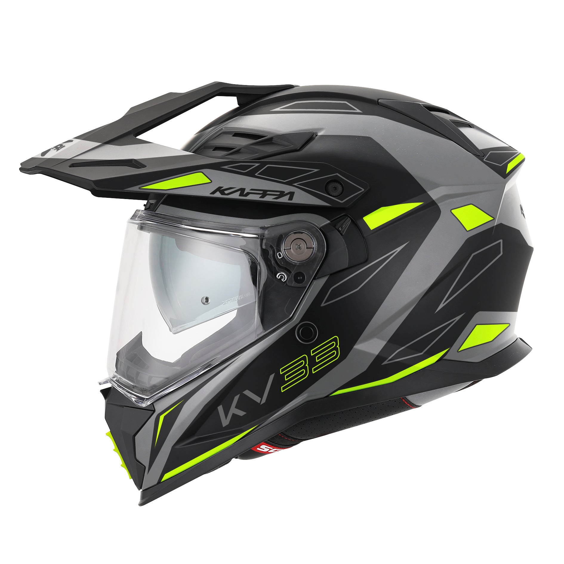 CAPACETE KAPPA KV33 ENDURO WIZARD CINZA MAT/PRETO/AMARELO - XL - HKKV33FWZTY61