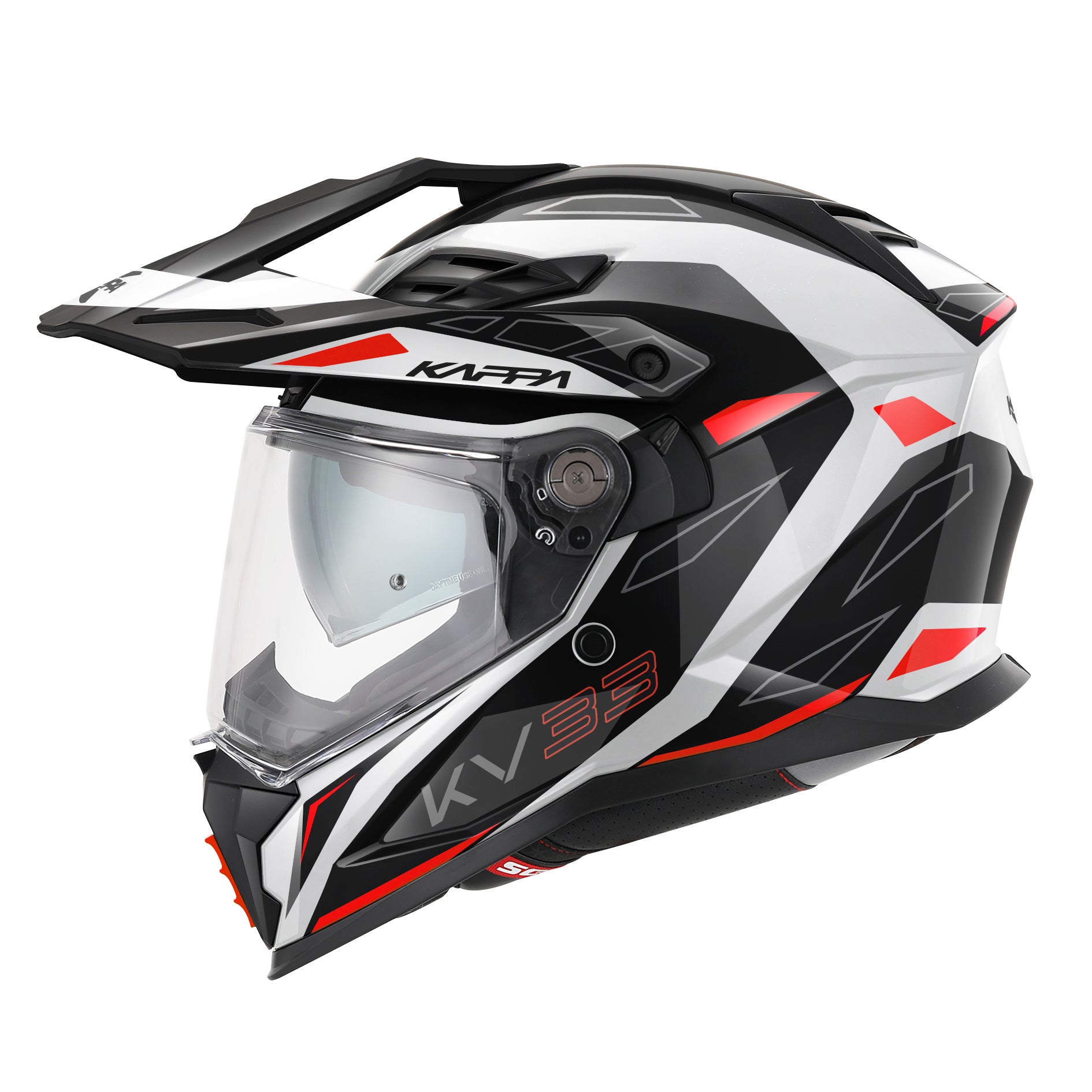 CAPACETE KAPPA KV33 ENDURO WIZARD BRANCO/PRETO/VERMELHO - L - HKKV33FWZWR60