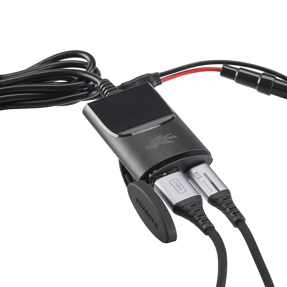 KS121 CARREGADOR  USB / USB-C PARA MOTO C/ SUPORTE