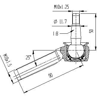 2162M ROTULA SUSPENSAO YFZ450 05/06,RAPTOR 350/660/700 APL ESP
